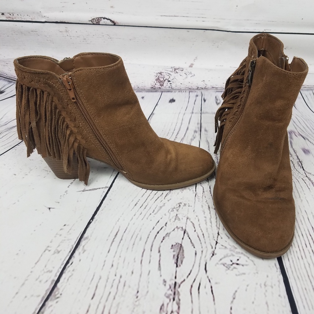 Indigo rd. Brown Suede Fringe Ankle Bootie